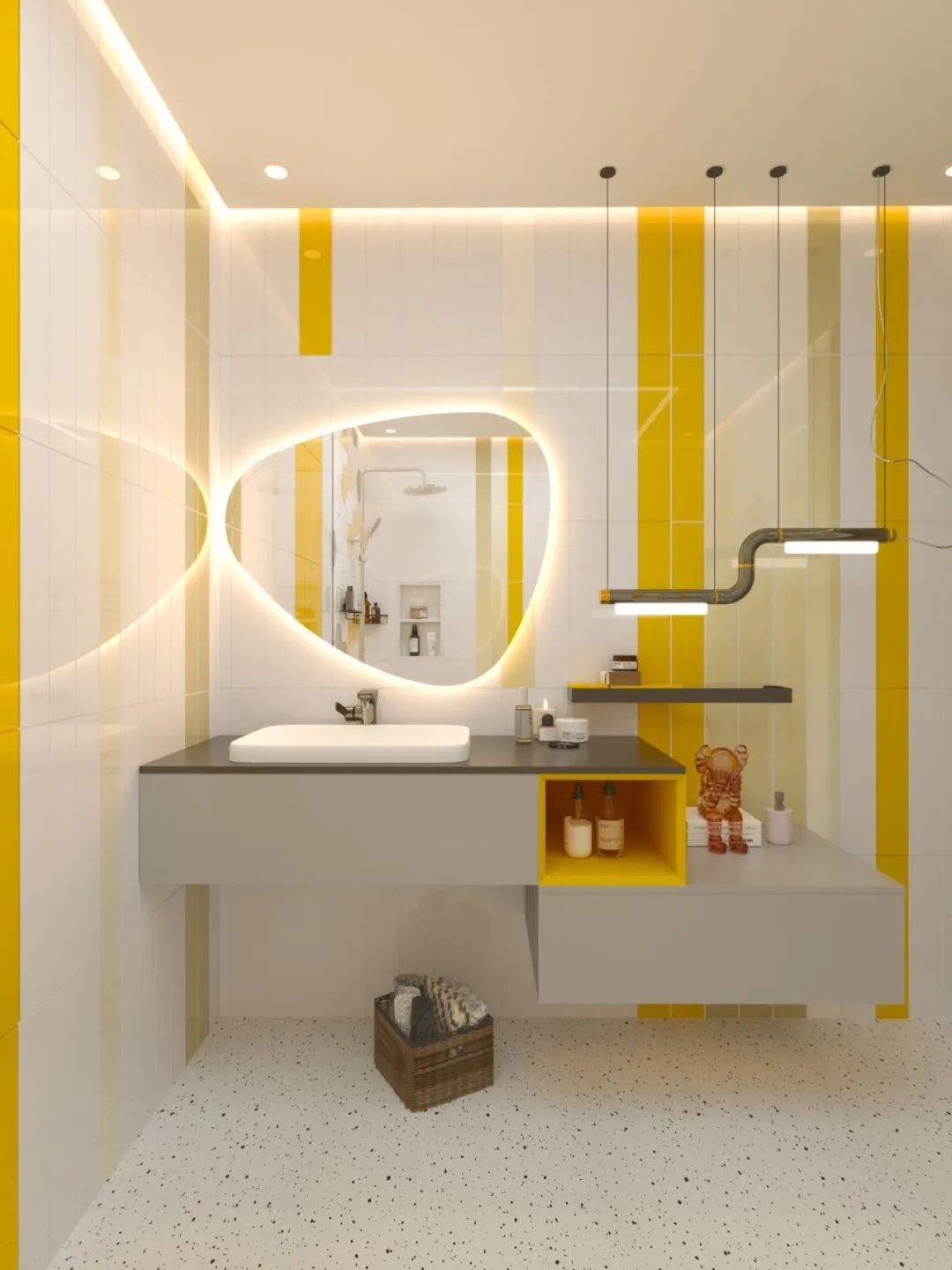 金盏黄的点缀，欧路莎卫浴让浴室清绝明媚！