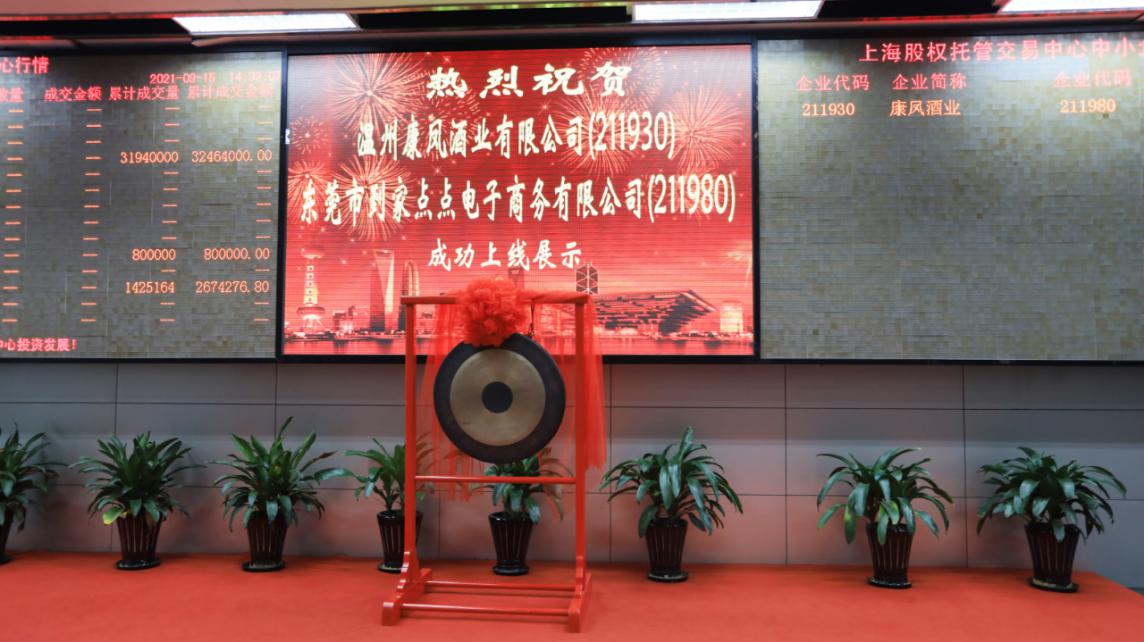 温州康凤酒业有限公司在上海股权托管交易中心隆重举行成功上线挂牌展示仪式