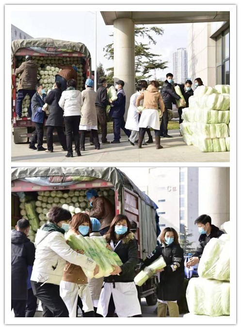 天津何庄子农产品批发市场向四家医院捐赠蔬菜100吨