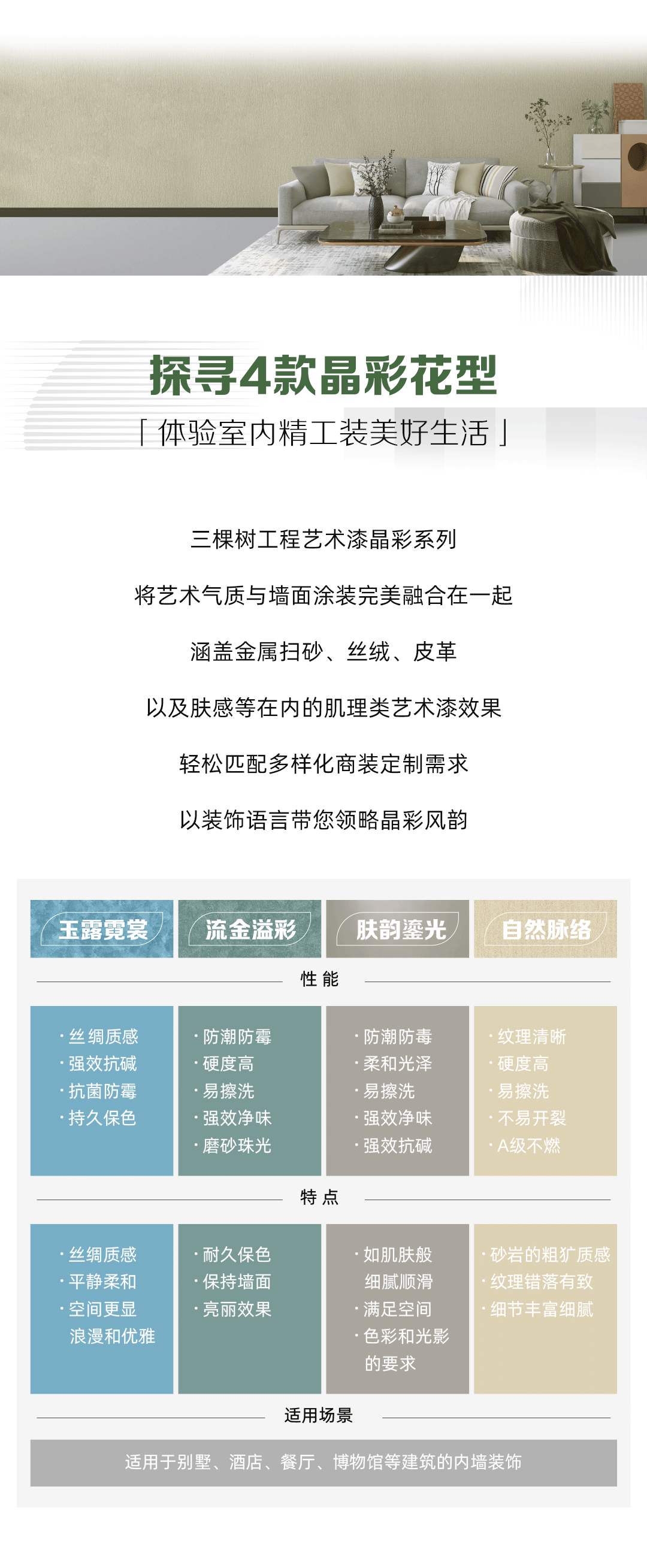 行业观察 快讯丨点亮建筑的艺术之美，三棵树工程艺术漆晶彩系列解构墙面定制美学新创意