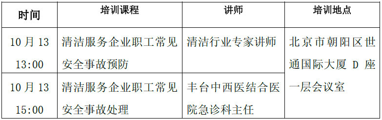 清洁快讯 |关于开展2023年北京清洁服务企业职工常见安全事故预防与处理专项培训的通知